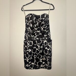 David's Bridal Strapless Black and White Dress